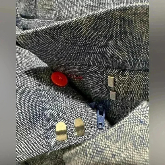 Boden High Waist Shorts in Chambray Blue - Picture 6 of 8